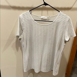 Calvin Klein Collection Short Sleeve Tee - Cream Stripes